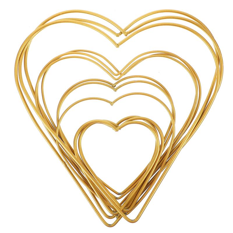 12 stücke exquisit schick Modische Eisen Schleife Herz-Förmigen Ring Eisen Ring Für Heimat Innen Innen Liebe Goldene Eisen Ring Metall Kranz
