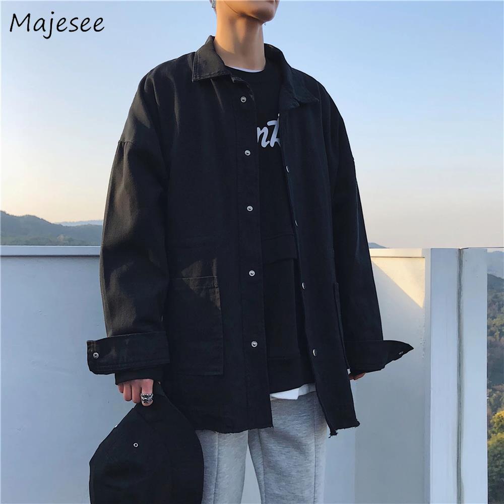 Fracht Jacken Männer Solide Hüfte-hüpfen Harajuku Streetwear verlieren 2XL Alle-spiel Plus Größe schick Täglich herren Kleidung Freizeit