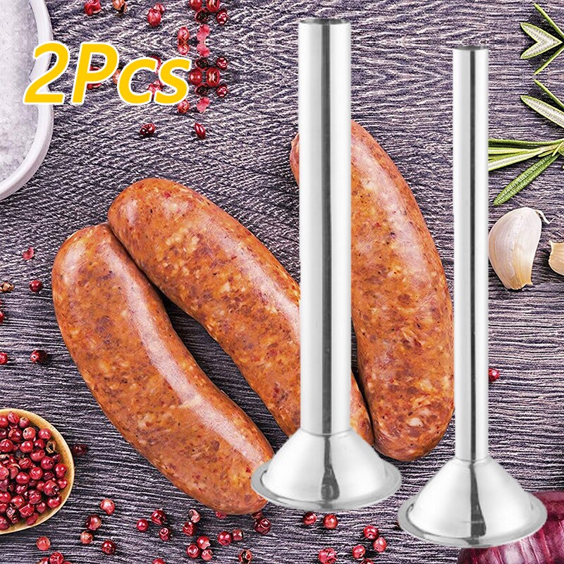 Manuelle Wurst Füller Füllstoff Wurst Füller Bausatz Befestigung Füllung Rohre Maschine Wurst Salami Trichter Füllung Rohre Bausatz 2 stücke