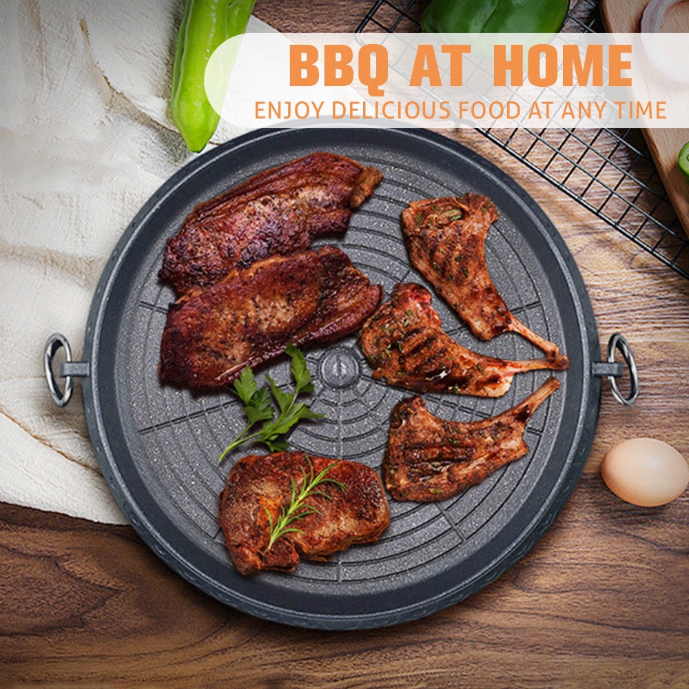 Grill Grill nicht-Stock Grill platte Runde Eisen Koreanisch BBQ Grill Platte Keine verbrannten fett Ich bin Freien picknick Grill Pfanne