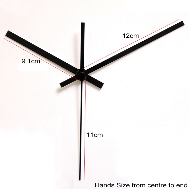 S Welle Schwarz Uhr Hände 1 # (nur hände) metall Aluminium Material DIY Hände Quarz Uhr Zubehör DIY Uhr Bausätze