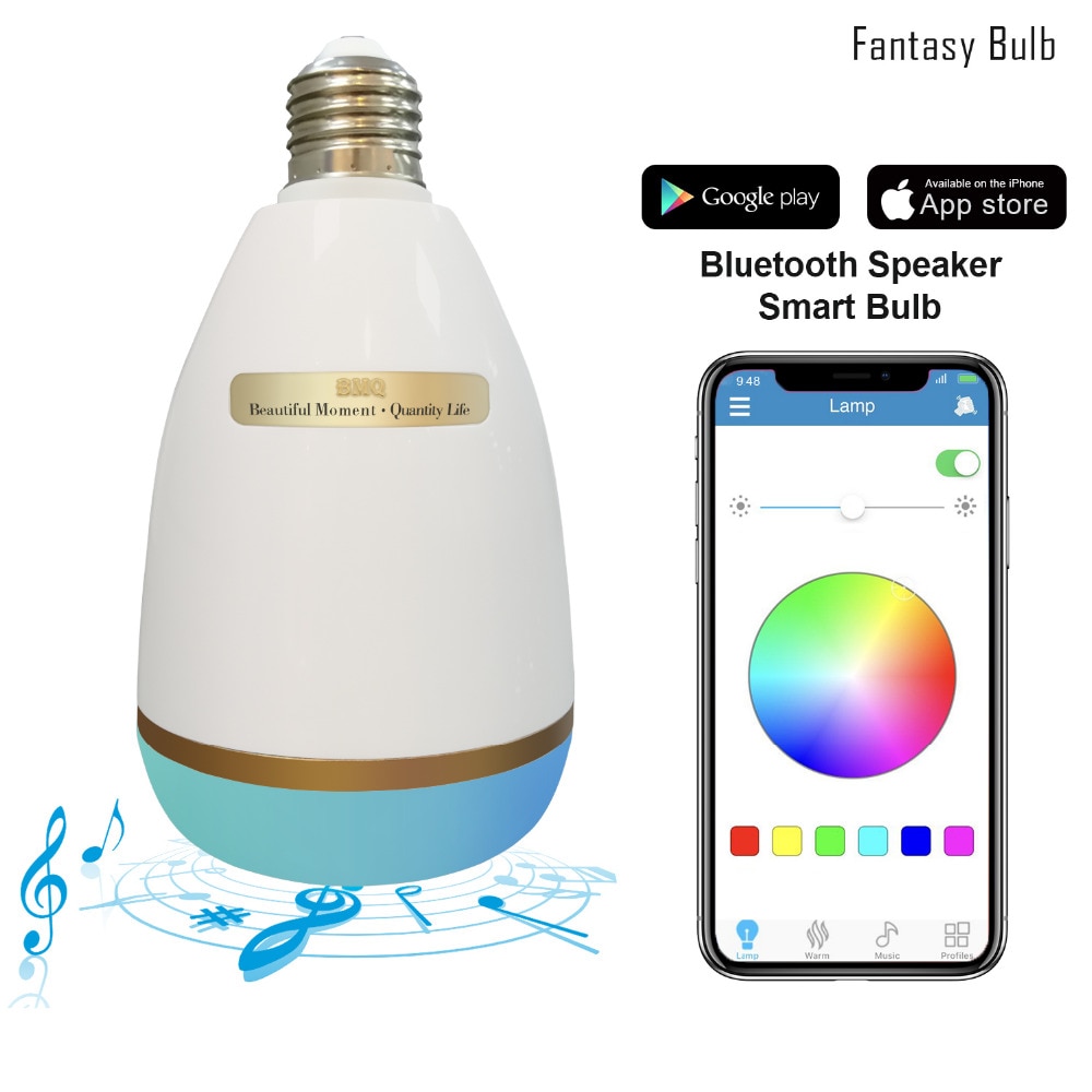 Multifunktionale LED Bluetooth Lautsprecher E27 Dimmbare Bunte Lichter Zusammenschaltung Heimkino Lautsprecher QB303