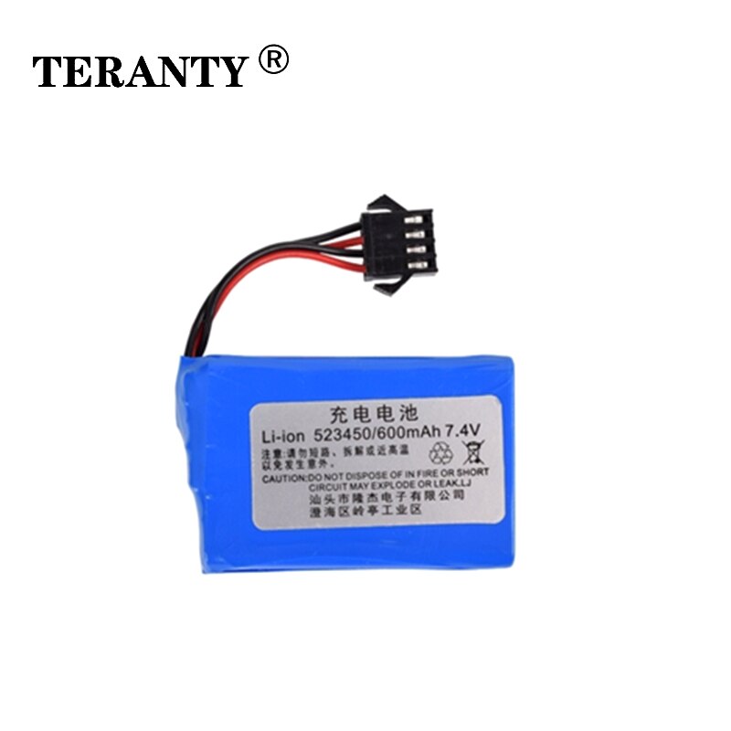 TERANTY Energie 1Stck 7,4 v batterie für E561 RC lkw RC Auto RC Stiefel 7,4 V 600mAh Li-Ion batterie 523450 mit 4P-SM Stecker