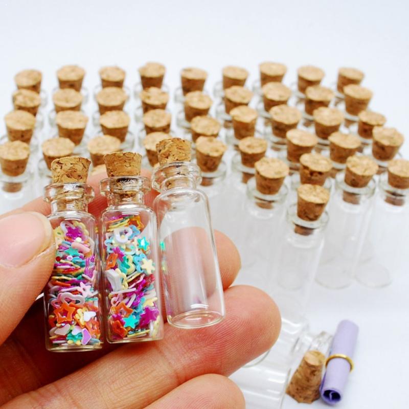 10 stücke Mini Glas Flaschen Klar Treiben Flaschen Weihnachten Mit Für Hochzeit Korken Kleine Party Geburtstag sterben Bottl W7A5