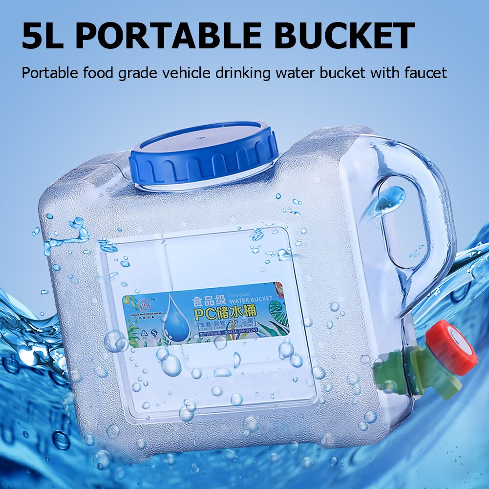 5L Camping Wasser Eimer Tragbare Wasser Kanister Picknick Trinken Reservoir Container Lagerung w/Wasserhahn Für Camping draussen Wandern
