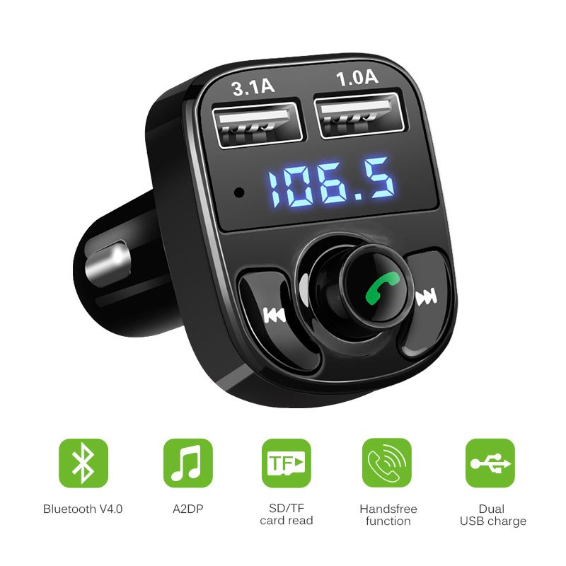 1pc Auto Freihändiger Drahtloser Bluetooth Bausatz FM Sender LCD Auto MP3 Spieler USB Ladegerät FM Modulator Stabile Auto Zubehör