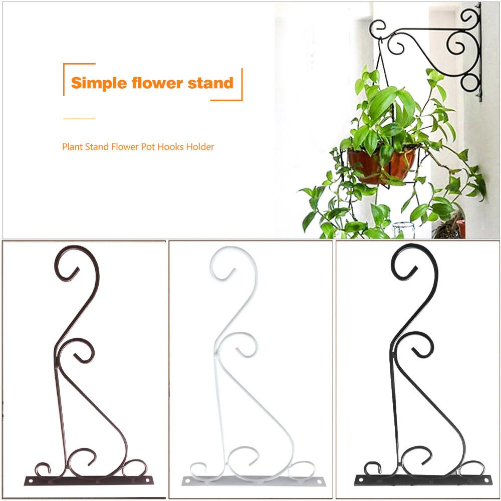 Eisen Haken Hängenden Korb Gestell Zauberstab-montiert Unterstützung Garten Pflanze Blume Stehen Töpfe Regal Balkon Garten Dekoration Kunst Handwerk