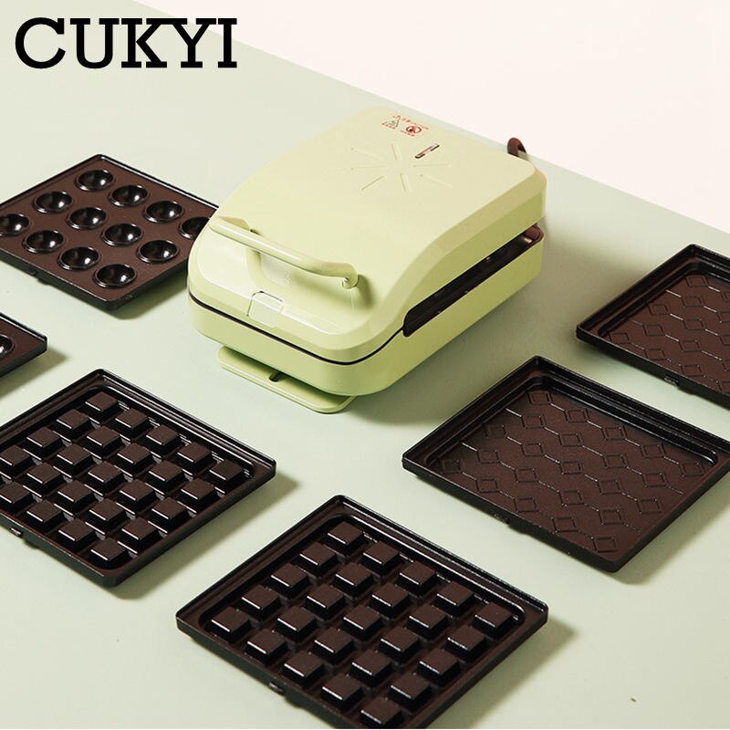 CUKYI Multifunktions Elektrische frühstück maschine Sandwich Waffel Eggettes Hersteller Nicht-Stock abnehmbare Pfanne Omelett Grill Grill EU