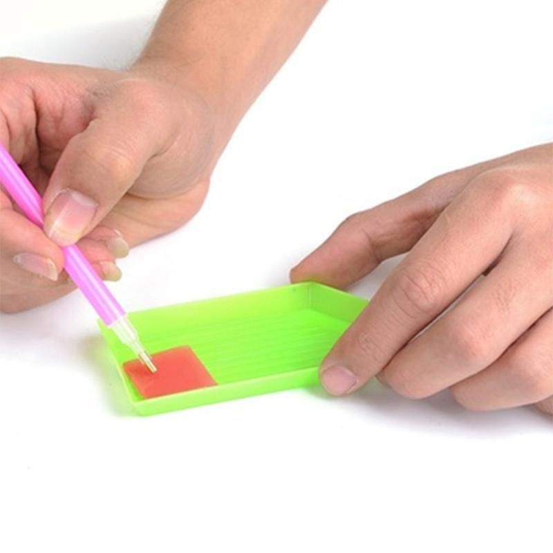 24 stück DIY Diamant Malerei Kreuz Stich Werkzeug einstellen Einschließlich Diamant Stich Stift, Pinzette, Kleber, kunststoff Tablett und Diamant Embr