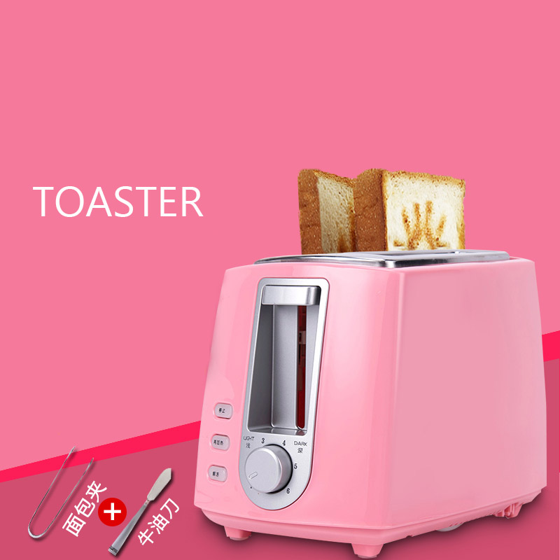 2 stücke brot Mini Schreibtisch frühstück Toaster rosa und weiße farbe lächeln aufbringen Toaster