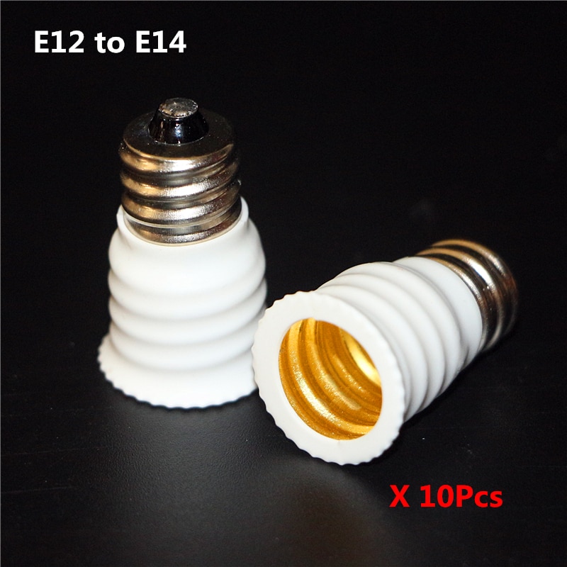10 Teile/los E12 bis E14 Weiße Farbe Feuerfeste ABS Material Lampe Halfter konverter e12-e14 LED-lampe Licht Adapter Basis