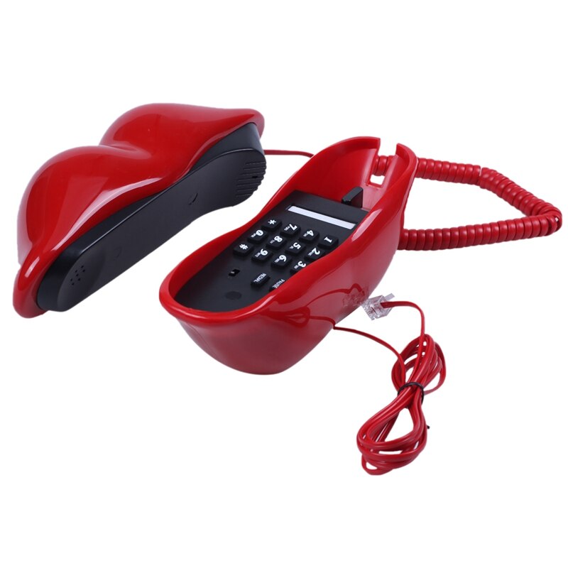 Neuheit sexy rot Mund Telefon mit Lippenstift durch Heimat Telefon Kabel