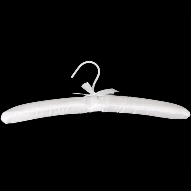 9,8 zoll freundlicher Satin- Gepolsterte KleiderbüGel, Seide KleiderbüGel für Hochzeit Kleid Kleidung, Mäntel, Anzüge, bluse (Weiße Farbe, 10 Pack)