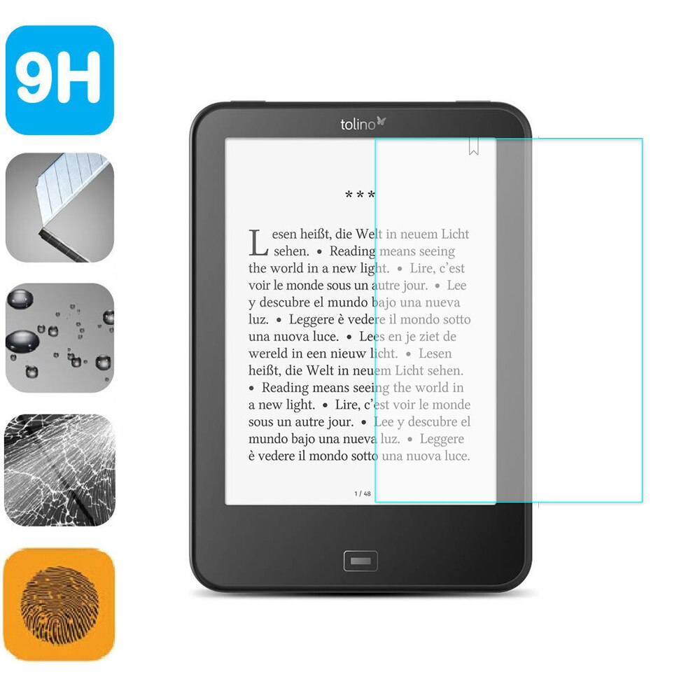 9H Gehärtetem Glas LCD Schild Film 6 zoll Bildschirm Schutz für Tolino Vision 1/2/3/ 4 Vision4