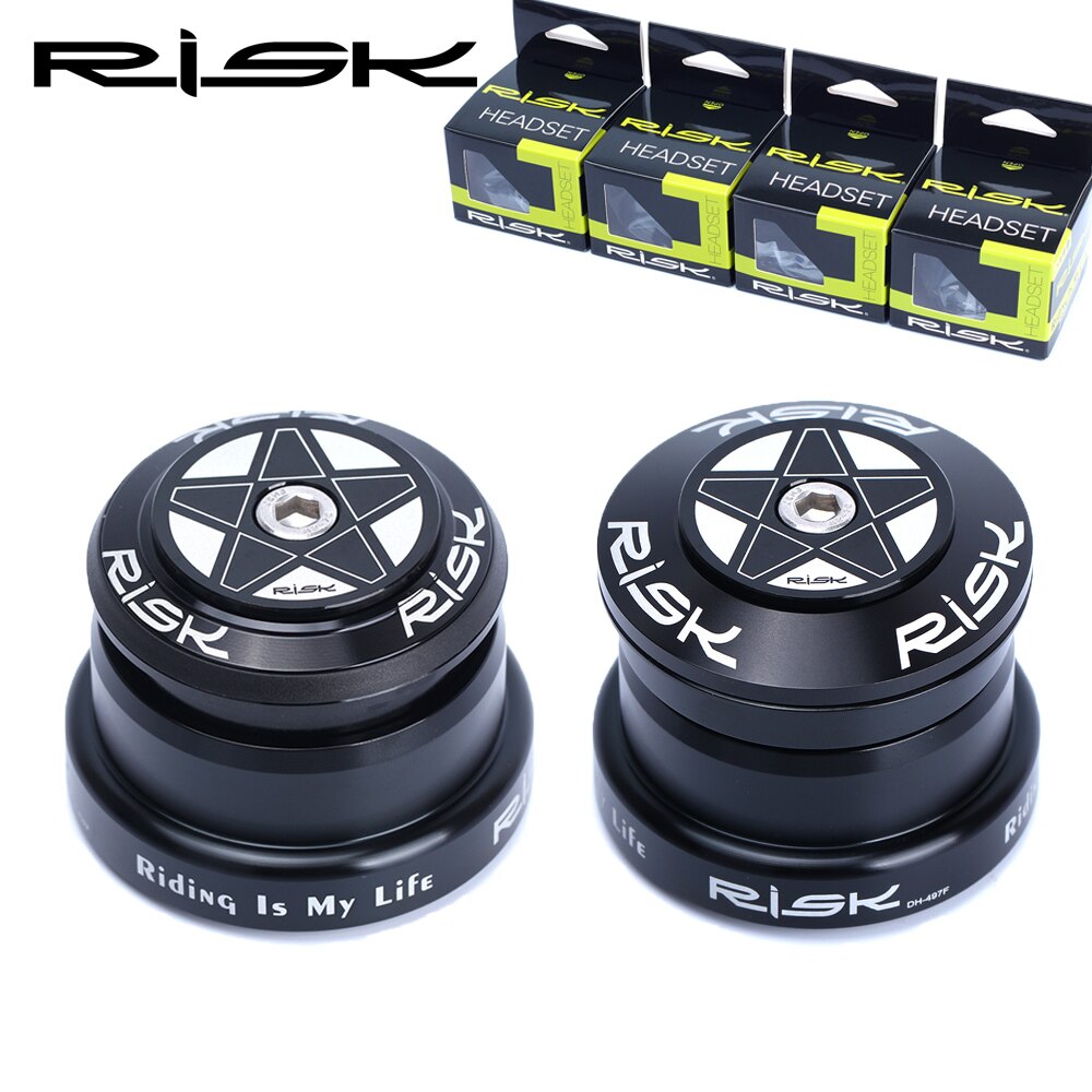 RISIKO MTB Fahrrad bergab DH Fahrrad Headset 44mm-49,7mm CNC Doppel Lagerbier 1/8 '-1 1/2' 1,5 verjüngt Gerade Gabel Headset Gruppe