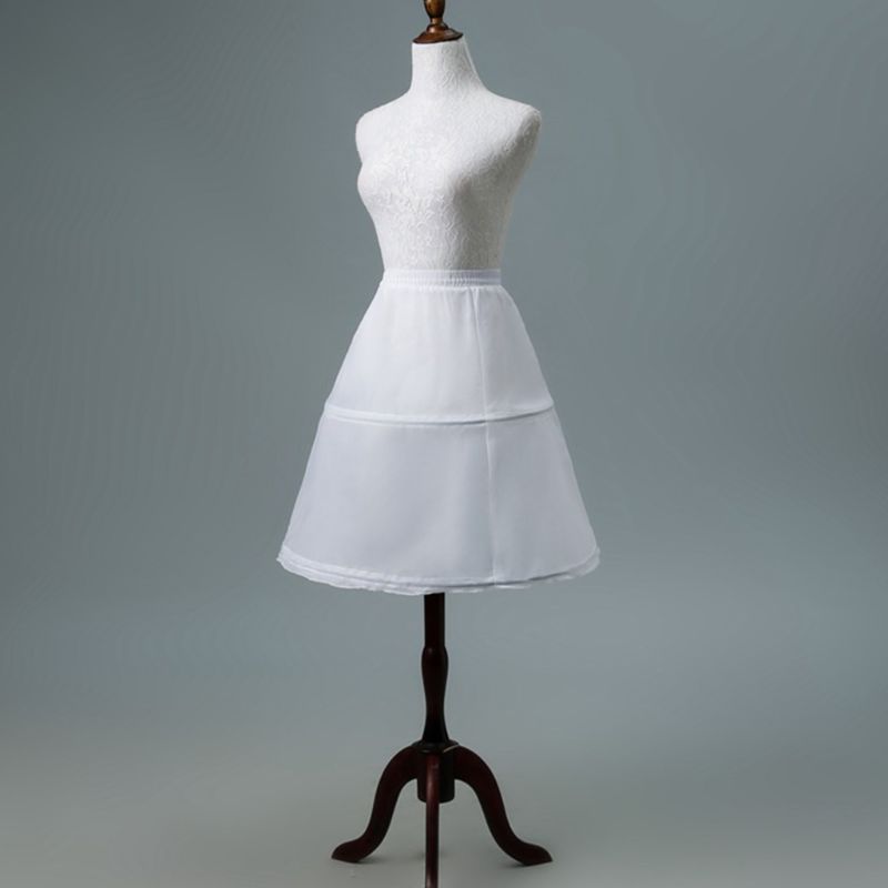 Frauen Frauen Blume Mädchen 2 Reifen Kurze Weiß Petticoat Kordelzug Bund Eine Schicht Halb Unterhose Krinoline Unterrock Mit Magie