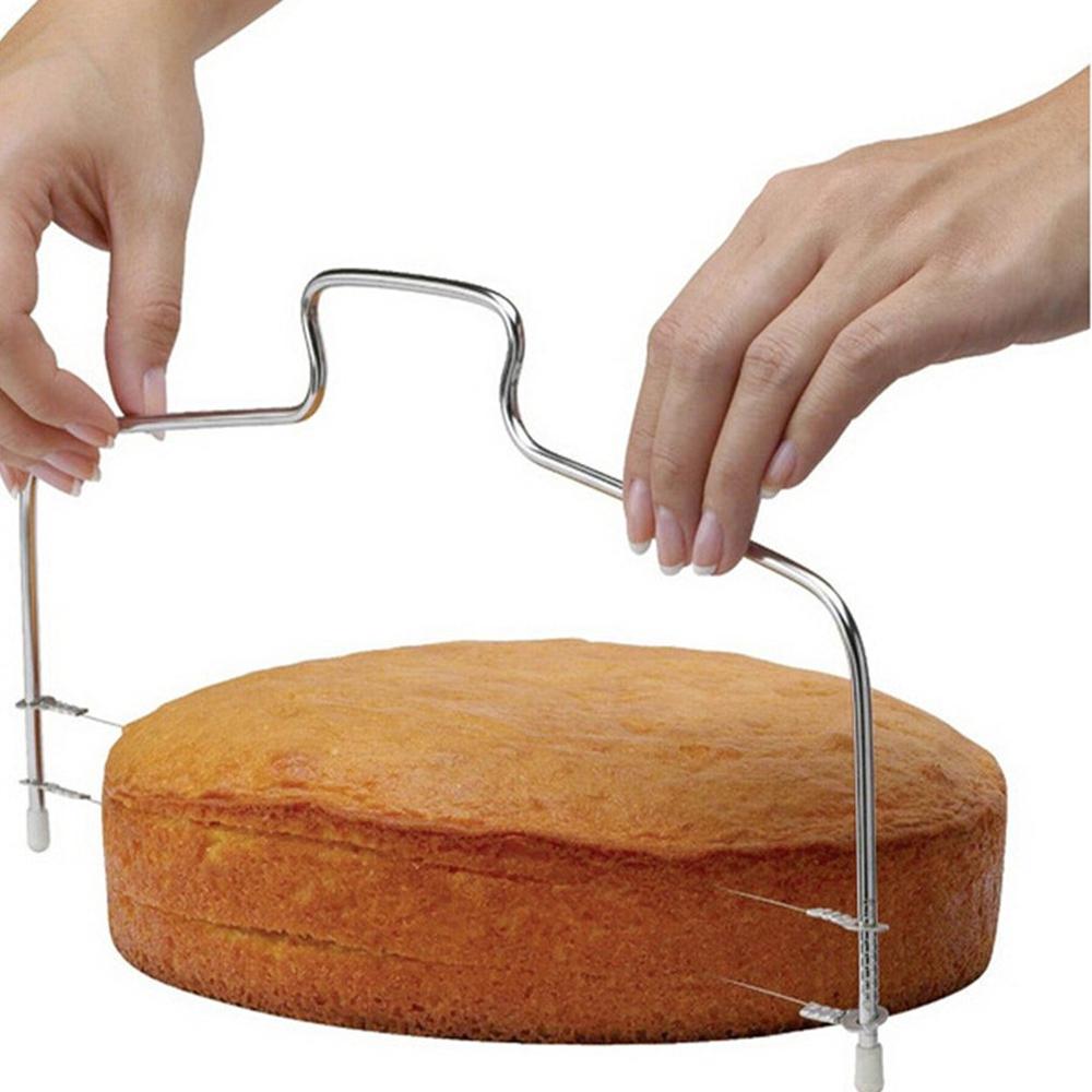 Doppel Linie Einstellbare Metall Kuchen Cutter Edelstahl Kuchen Gebäck Schneidemaschine Werkzeuge Dekorieren bilden Backformen Küche Backen Werkzeug