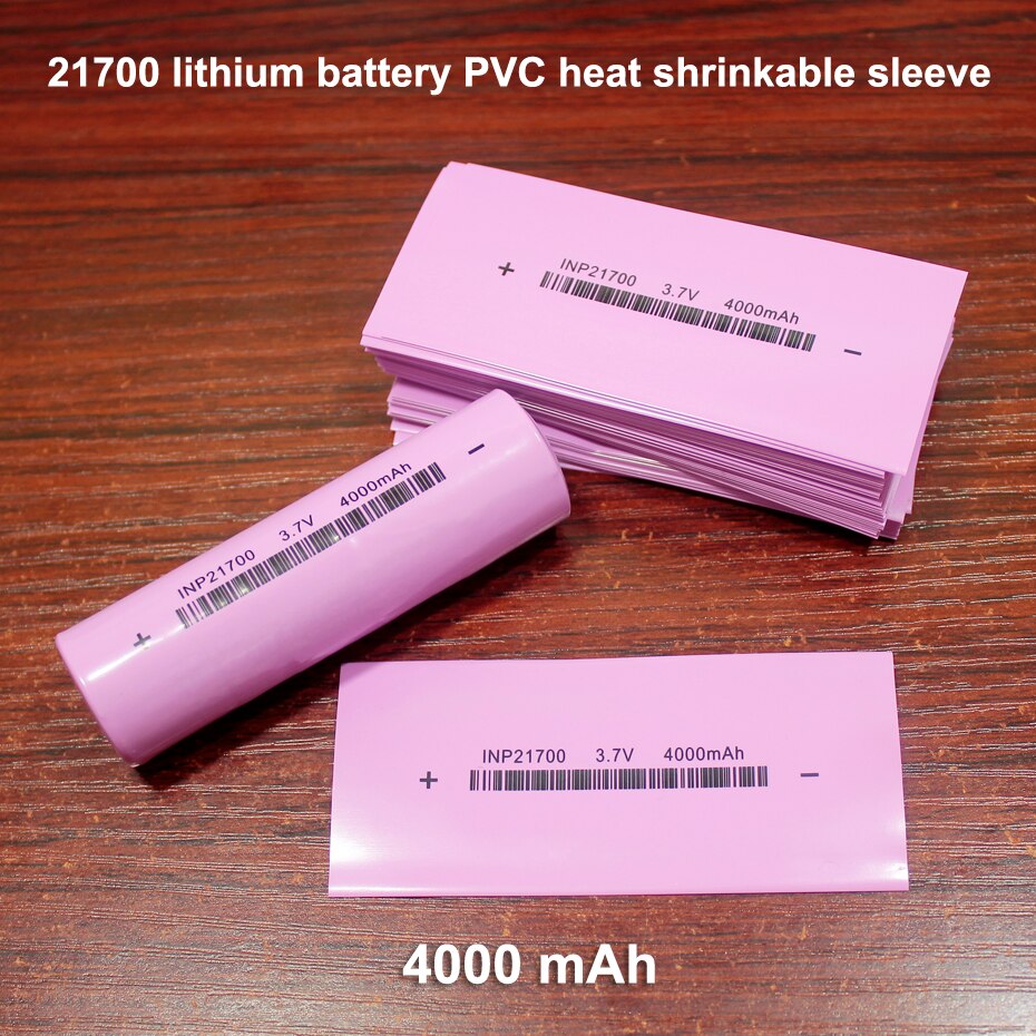 100 stücke/viel 21700 Lithium-batterie paket äußehe haut schrumpfschlauch Ersatz batterie PVC verpackung Film 4000MAH
