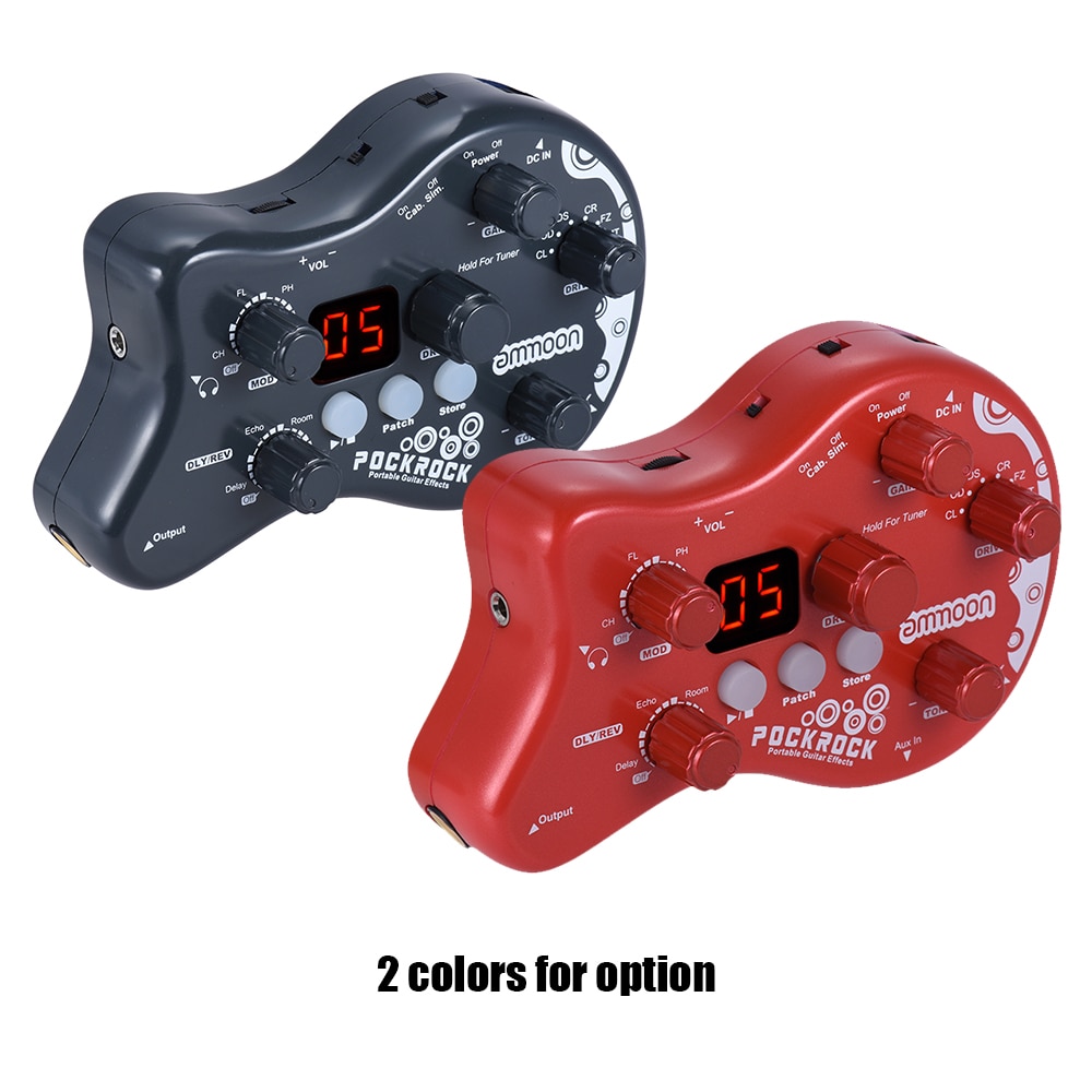 Ammoon PockRock Tragbare Gitarre Multi-Effekt Prozessor Pedal Zwei-Farbe Gitarre Pedal Elektrische Gitarre Zubehör