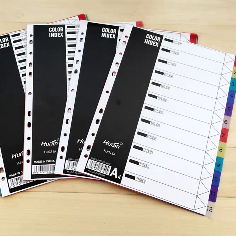 Große A4 11 löcher Index Teiler verlieren-Blatt Farbige PP Bindemittel Agenda Archiv Dateien Separator Notizbuch Zubehör Schreibwaren Usef