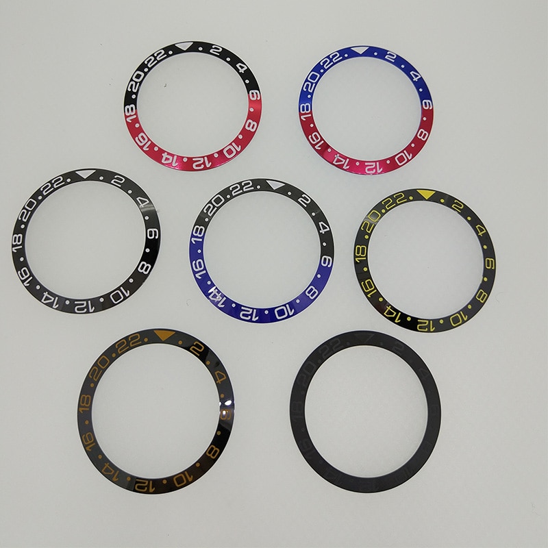 38mm Keramik Lünette Einsatz für 40mm GMT Uhr, oiginal Keramik verrotten & Schwarz Lünette Einsatz für Parnis 40mm Automatische Uhr Pa2105
