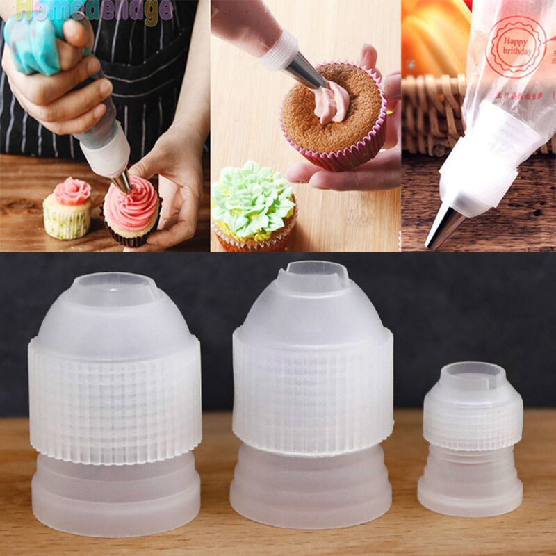 3in1 viel Kunststoff Dekorieren Mund Konverter Adapter Gebäck Tipps Stecker Kuchen Dekorieren Werkzeuge Backen Zubehör