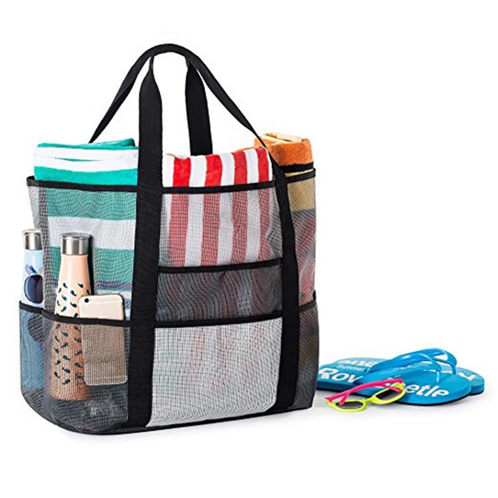 Falten Gittergewebe Strand Tasche Frauen Taschen Tote Sand Für Reisen Schwimmen Sport Taschen Abdeckungen Große Picknick Camping Taschen
