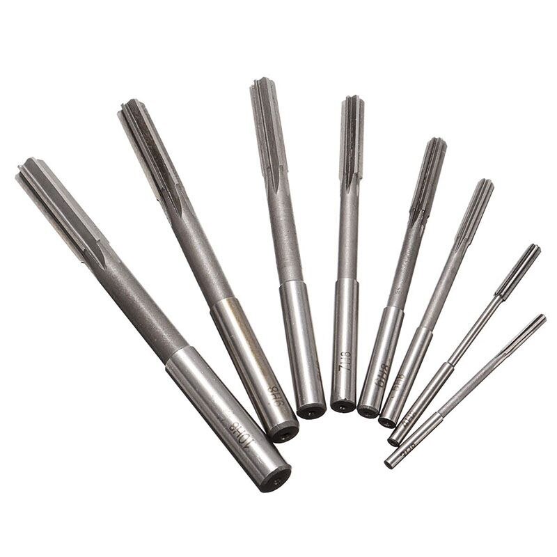 8 teile/satz HSS H7 Maschine Reibahle Gerade Schaft Reibahlen einstellen Cutter Werkzeug 3/4/5/6/7/8/9/10mm