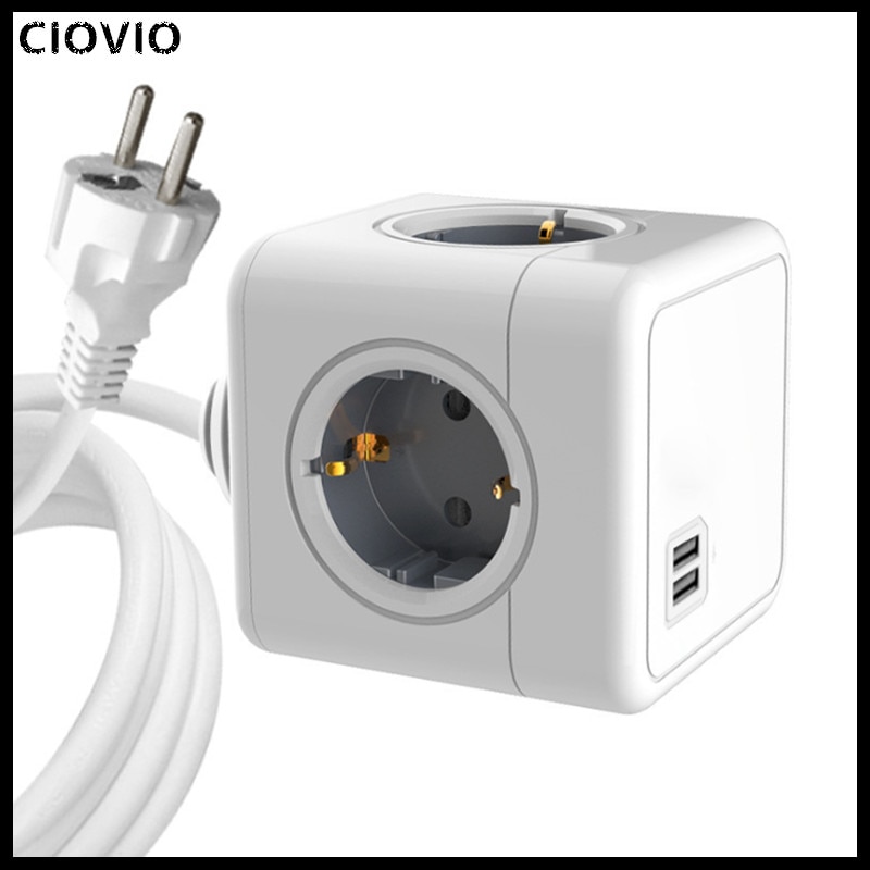 CIOVIO mit draht Clever Heimat Energie Würfel Buchse CIOVIO Adapter Energie Streifen Multi geschaltet Steckdosen