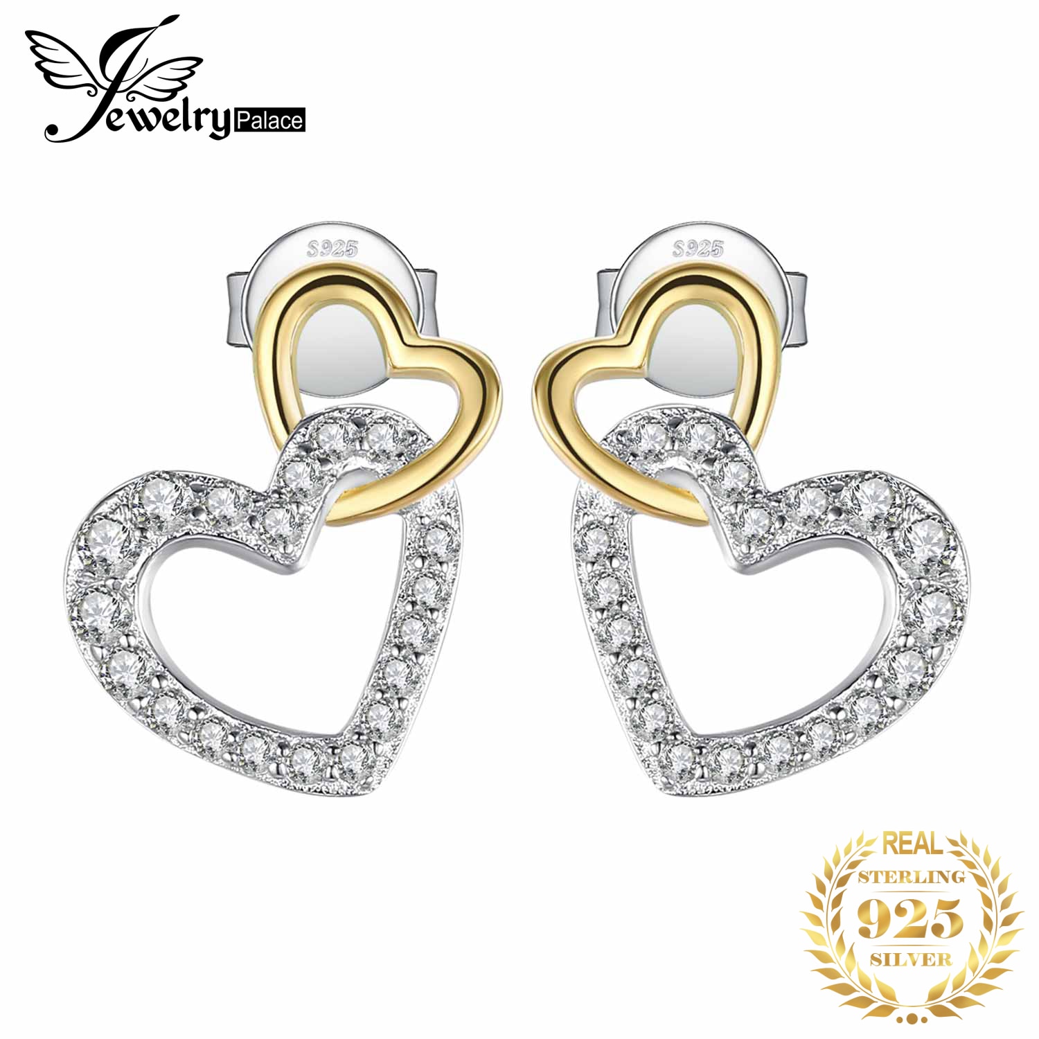 JewelryPalace Unendlichkeit Liebe Herz CZ Zucht Ohrringe 925 Sterling Silber Ohrringe für Frauen Koreanische Ohrringe Modeschmuck