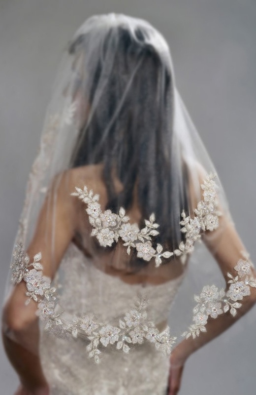 NZUK Ellenbogen Länge 75 cm Kurze Schleier Zwei Schichten Appliques Weiß/Elfenbein Hochzeit Schleier mit Perlen Perlen Braut Schleier