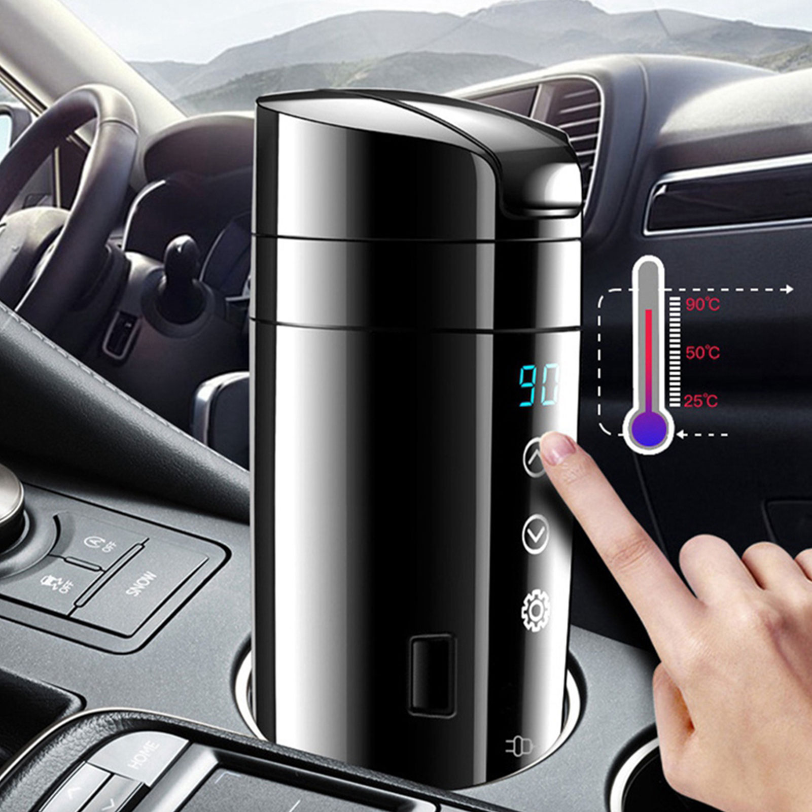 70W Auto Heizung Tasse 350ml Fahrzeug Edelstahl Wasserkocher Wasserdicht Heizung Membran Umlauf Heizung Becher Für Auto Liefert