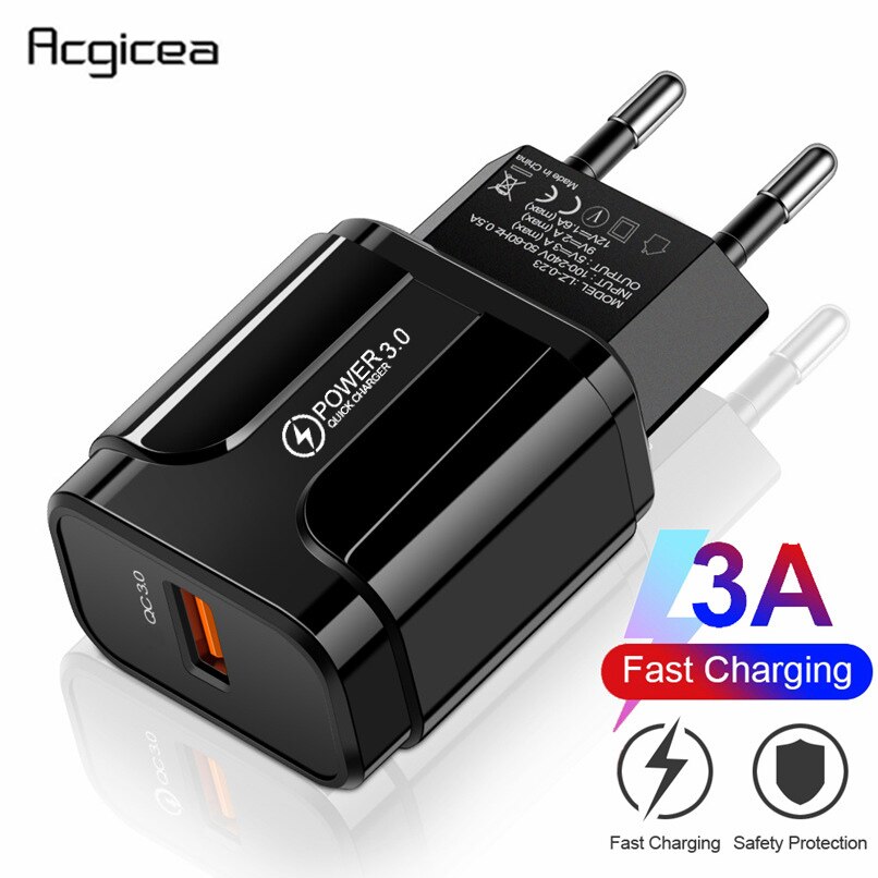 EU UNS USB Telefon Ladegerät Schnell Ladung 3,0 Schnelle Ladung Für Energie Bank Für Samsung S9 Huawei Telefon Tablette 5V 3A Universal- Ladegerät