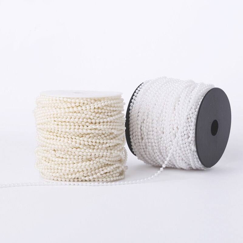 10 Meter 3mm perle Perlen baumwolle Linie Kette perlen Girlande Hochzeit Dekoration partei Liefert Braut Strauß zubehör
