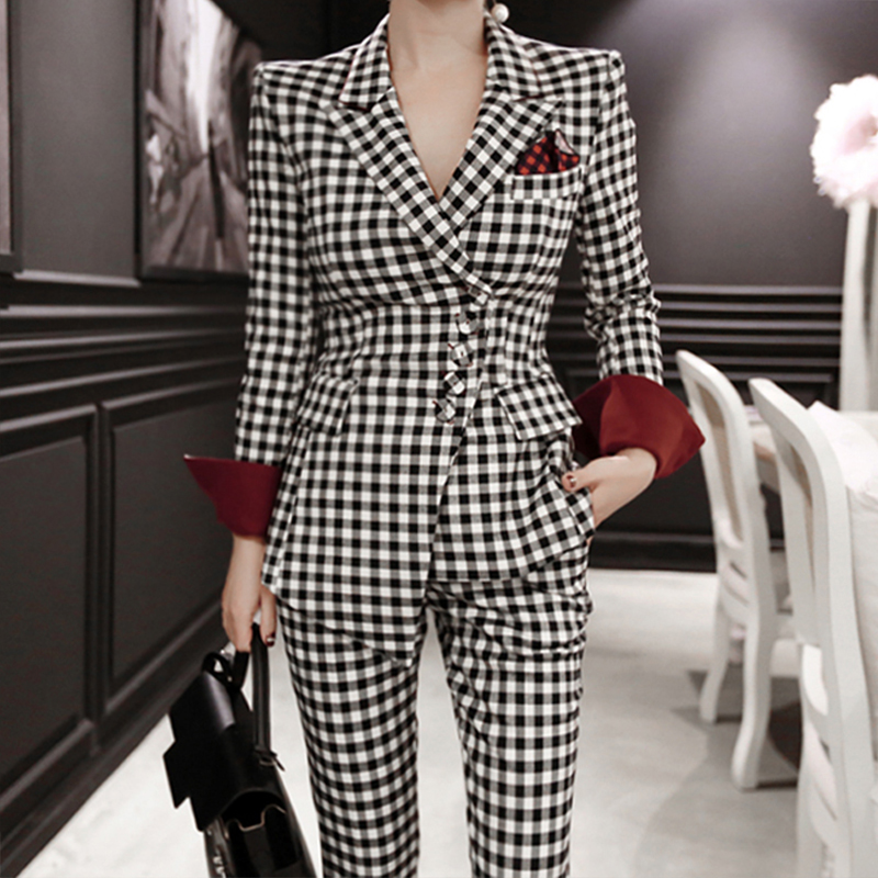 Herbst Winter Frauen Temperament Schlank Dicken Anzug Und Bleistift Schlauch Arbeit Stil Trend Schlank keuchen Anzug