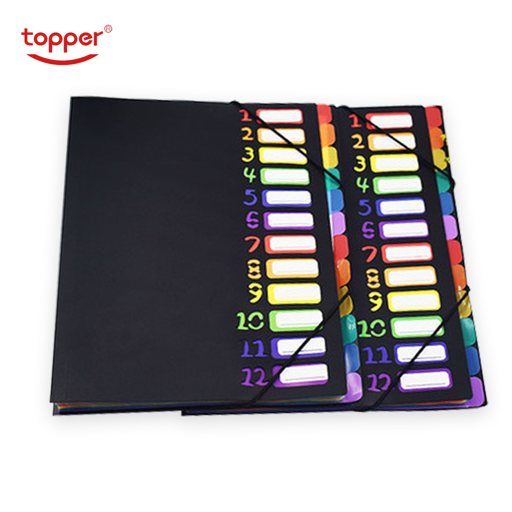 PP ordner für 12-seite farbe broschübetreffend Elastische Verschluss Ordner Einfache Stil Datei Ordner Büro Shool einreichung produkte A4 datei tasche