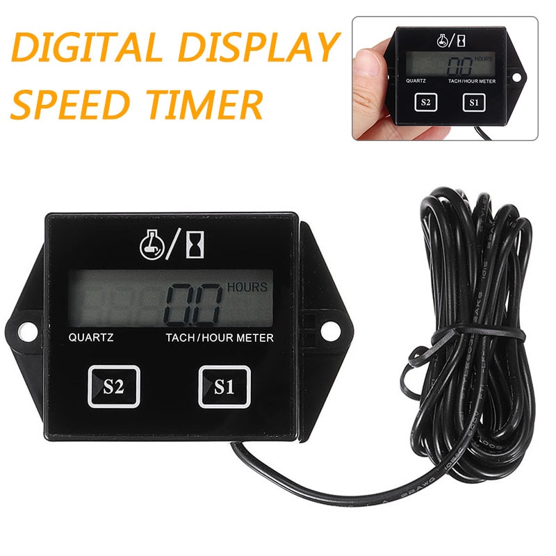 1pc Digital Motor Tach Stunde Meter Tachometer Drehzahlmesser Induktive Wasserdicht Für Benzin Motorrad Marine Kettensäge Fahrrad Stiefel