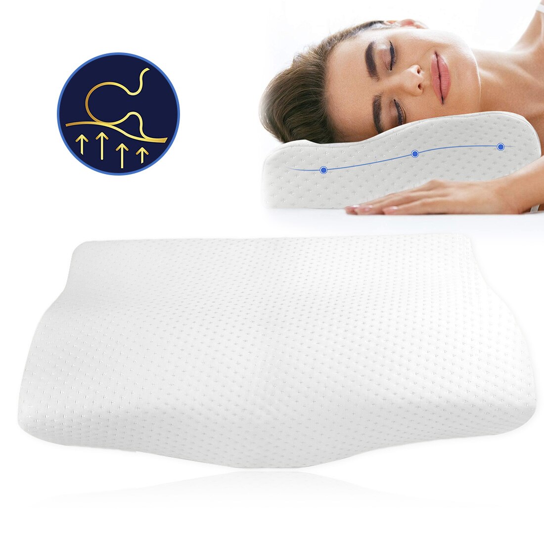 50*30cm Orthopädische Kissen Schmetterling Geformt Bett Kissen Massage Erinnerung Schaum Kissen für Schlafen Schmerzen Linderung Zervikale 60*35cm