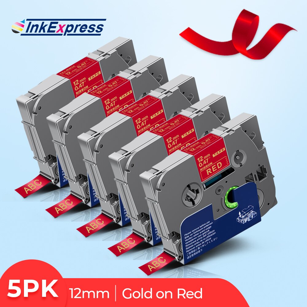 5Stck TZe-RW34 Band Gold auf verrotten 12mm Satin- Band Bänder 12mm TZe RW34 TZ-RW34 kennzeichnung Band für Bruder P berühren Etikett Hersteller