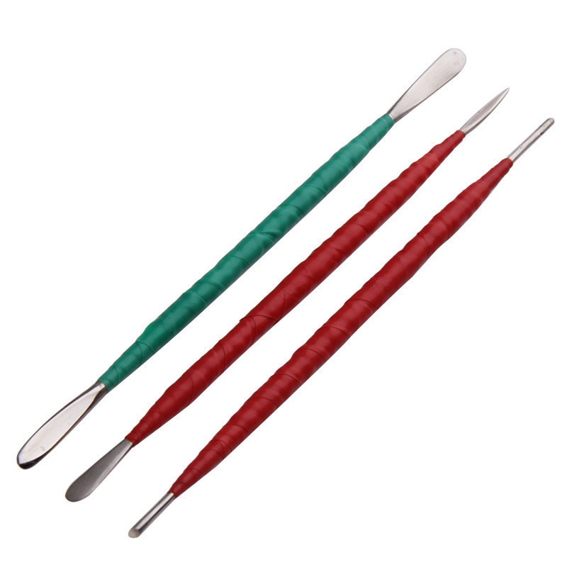 3 stücke Tonne Werkzeuge Keramik Skulptur Handgemachte Kunst DIY Tonne Tonne Werkzeug Stahl Doppel Köpfe Handwerk Werkzeuge Polymer Ton gemischt farbe