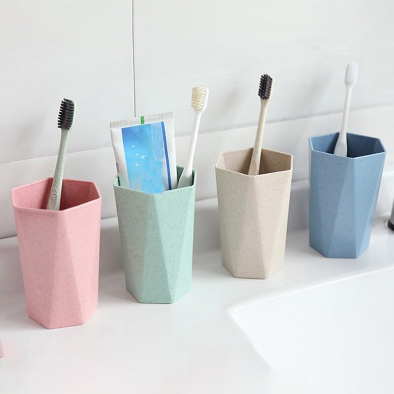 nordisch Stil Grün Stroh Kunststoff Tasse Zahnbürste Halfter Tasse Waschen Tasse Trinken Tasse Becher