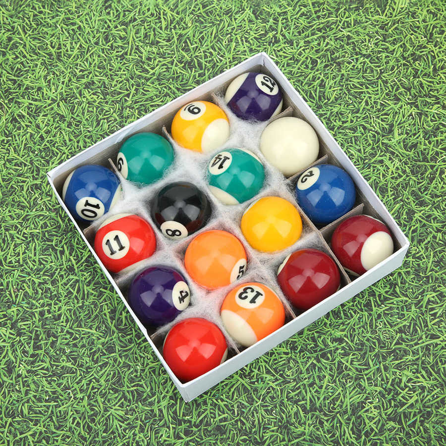 16 stück 38mm Harz Schwimmbad Ball einstellen Umweltfreundliche Mini Billard Schwimmbad Ball einstellen für Harz Kleine Billard Ball einstellen