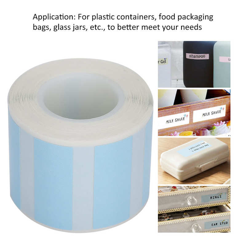 Büro schreibtisch dekoration 1,2x0,5 in Wasserdichte Thermische Etikett Papier Klebstoff Blau Farbe für Drucker EQ11 Speichern Verpackung Tasche büro