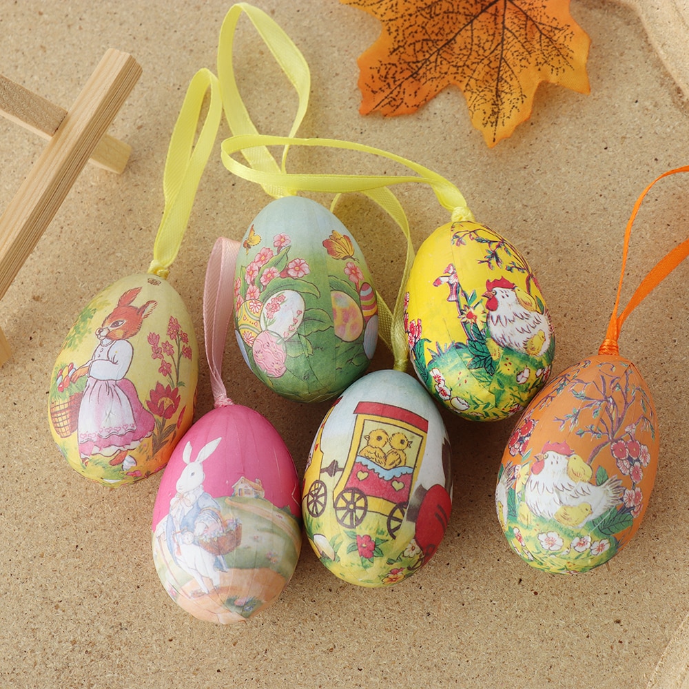 6 teile/satz Bunte Schaum Ostern Eier Gerät Geburtstag Dekoration Hochzeit Party Dekoration Ostern Handwerk Ornamente