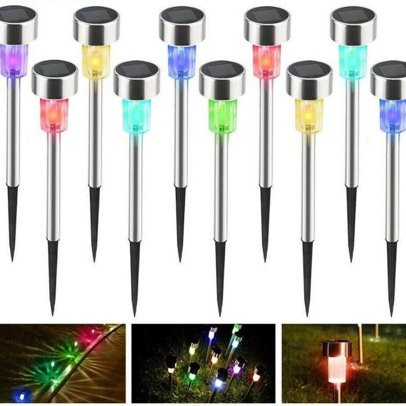 Stücke LED Solar- Garten Licht Solar- Rasen Lampe Mehrere Farbe Für Terrasse Garten Pfad Gehweg Dekor Solar- Lampe