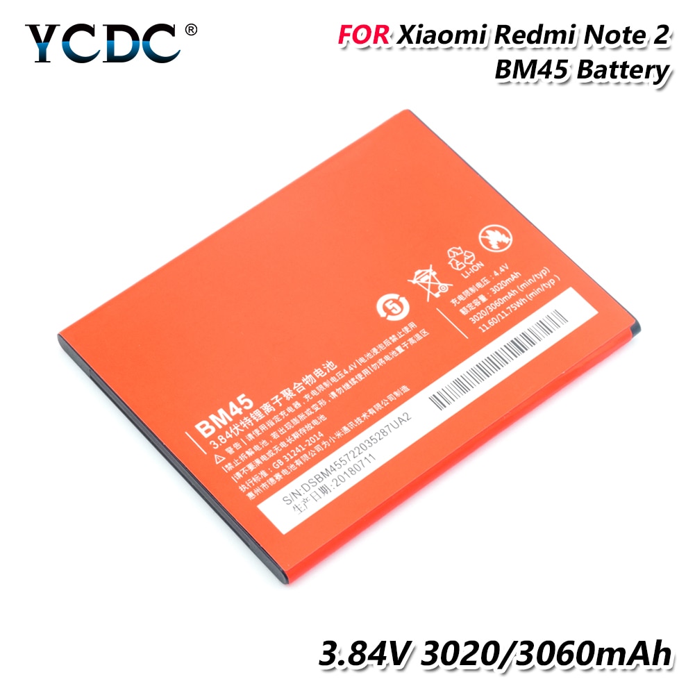 3060mAh BM45 Wiederaufladbare Lithium Li-Po Ersatz Batterie Echtem BM-45 BM 45 Batterie Für Xiaomi Redmi Hinweis 2 hongmi Hinweis 2