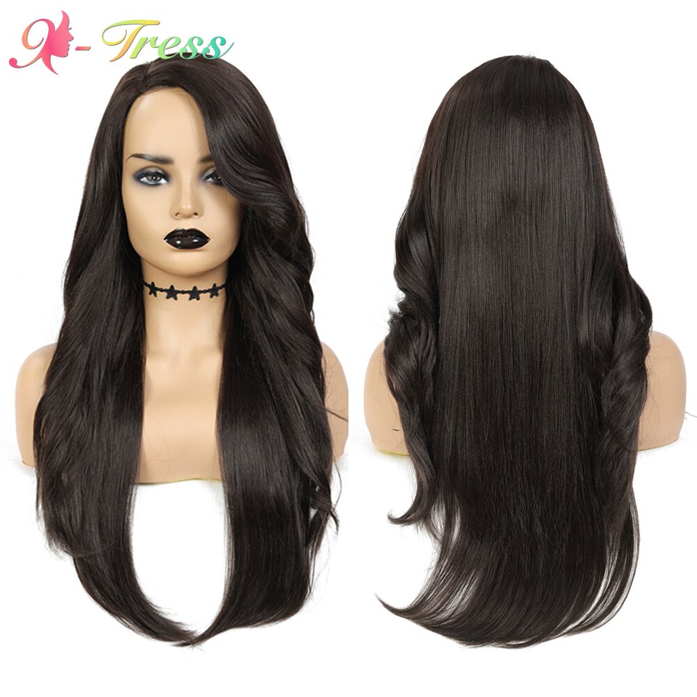 X-tresse 613 blond Synthetische Spitze Perücken für Frauen Seite Teil Lange Gerade Haar mit Wellig Pony Glueless Wärme spitze Perücke