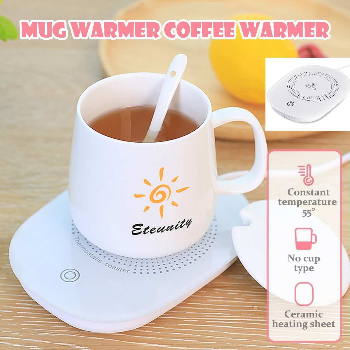 Wärmer Heizung Pad Elektrische angetrieben 220V Weiß Elektrische angetrieben Tasse Wärmer Heizung Pad Kaffee Tee Milch Becher Büro Küche haus