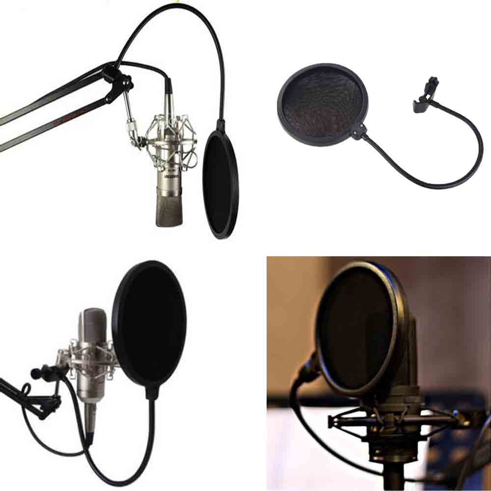 Studio Mikrofon Mic Pop Filter Wind Bildschirm Maske Gescheut Dual Schicht Einstellbar Welle flexibel für Aufnahme Sprechen Singen
