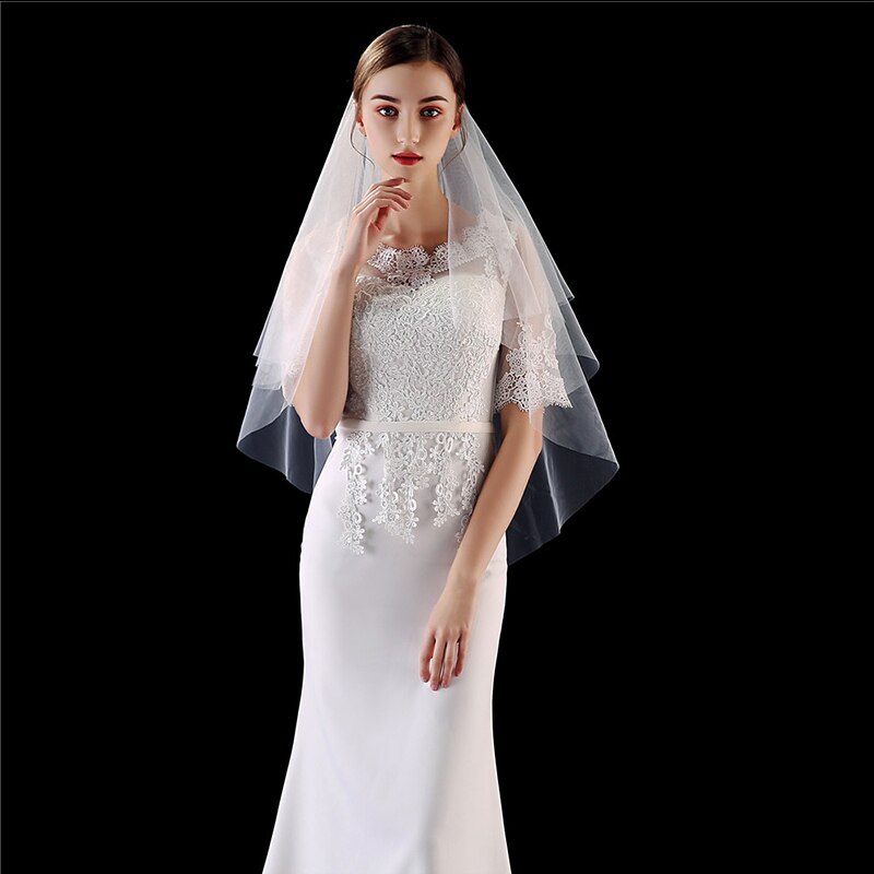 Hochzeit Schleier 2 Schicht Mit Kamm Spitze Braut Schleier Hochzeit Zubehör Mariage Braut Welon Ehe Schleier